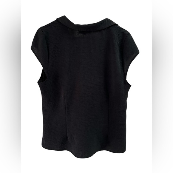 Laundry black short sleeve button down blouse - Picture 4 of 5